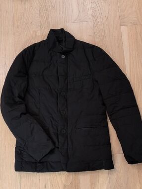 Herno Black Quilted Button-Front Puffer Jacket